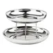 TableCraft 12912 Seafood Tower, 2-Tier Round Mirror Stand, 14" Dia., 8-1/2" H, Stainless Steel 1 image