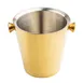 TableCraft 12931 Wine Bucket, 5-Qt Insulated, 10-3/4" x 8-3/4" x 8-3/4", Stainless, Gold Brushed PVD 1 image