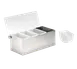 TableCraft 1603 Condiment Holder, 4-Compartment 1-Pint, 12" x 5-3/4" x 4-3/4", Stainless Steel Lid 1 image
