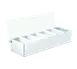 TableCraft 1606 - 6-Compartment Steel Condiment Bar, 1 Pint, 17-3/4" x 5-3/4" x 3-1/2", Acrylic Lid 1 image
