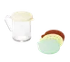 TableCraft 166F - 10oz Poly Cheese Shaker, Beige/Rose/Yellow Lids, BPA‑Free - Set 1 image