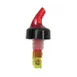 TableCraft 2249A Liquor Pourer, 1-1/2 oz, Plastic, Red Spout, Black Collar, BPA‑Free – 1 Dozen 1 image
