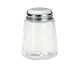 TableCraft 261 - 8oz Modern Glass Cheese Shaker, 6-9oz, Chrome Perforated Top, Metal Lid 1 image