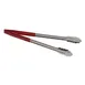 TableCraft 3716REU Utility Tongs, 16" Vinyl-Coated, Spring Steel, Red Handle, Kitchen Utensil 1 image