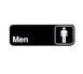 TableCraft 394515 Cash & Carry Sign, 3" x 9", Men, White on Black, Plastic, Dishwasher Safe 1 image