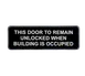 TableCraft Products 394562 Compliance Sign, 3" x 9", White on Black, Unlocked Door Sign 1 image