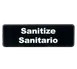 TableCraft Products 394595 Sanitize Sign, 3" x 9", Plastic, Dishwasher Safe, Spanish/English 1 image