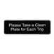 TableCraft Products 394596 Compliance Sign, 9" x 3" Black Plastic, Self‑Adhesive 1 image