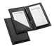 TableCraft 52585BK Presenter – 5-1/4" x 8-1/2" Black Double Panel Holder with Pen Loop, 14‑pt Vinyl 1 image