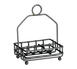 TableCraft 593RBK Condiment Caddy, 2-Compartment, 4-3/4" x 4-3/4" x 6-1/8", Black Powder Coated Metal 1 image