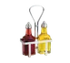 TableCraft Products 600N Oil & Vinegar Cruet Set, Two 6 oz Glass Bottles, Steel Tops, Chrome Rack 2 image