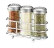 TableCraft Products 659N Dispenser Set, Three 2 oz Fluted Glass Shakers with Steel Tops, Chrome Rack 2 image