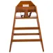 TableCraft Products 6666063 Wood High Chair, 19-3/4" x 19-3/4" x 29"H, Stackable, Washable 3-Point Seatbelt, Front Passive Restraint, Rubberwood, Walnut Finish, ASTM F404-18 Compliant, Unassembled 1 image