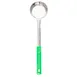 TableCraft Products 7704 - 4oz Perforated Portion Control Spoon, Stainless Steel, Green Handle 1 image