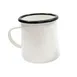 TableCraft Products 80008 - Enamel Mug, 6 oz White with Black Rim, Coated Steel, Dishwasher Safe 1 image