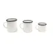 TableCraft 80010 16oz Metal Mug, Creamy White with Black Rim, Vitreous Porcelain Enamel Coated Steel 2 image