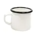 TableCraft 80010 16oz Metal Mug, Creamy White with Black Rim, Vitreous Porcelain Enamel Coated Steel 1 image