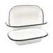 TableCraft 80015 Serving Tray, 40 oz, 11" x 8-1/8", Rectangular, White with Black Rim, Enamel Steel 2 image