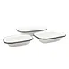 TableCraft 80015 Serving Tray, 40 oz, 11" x 8-1/8", Rectangular, White with Black Rim, Enamel Steel 1 image