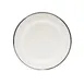 TableCraft Products 80018 8" Round Plate, Creamy White with Black Rim, Porcelain Enamel Steel 1 image