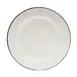TableCraft 80019 Plate – 10-1/4" Round, White with Black Rim, Dishwasher Safe, Porcelain Steel 1 image