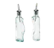 TableCraft Products 918 Gemelli Set, Two 8.5 Oz Green Glass Cruet Bottles with Steel Pourers - 1/Set 1 image