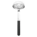 TableCraft AM5306BK 6oz Antimicrob. Ladle, 4" x 3-1/2" x 10-5/8", Black Handle, 18-0 Stainless Steel 1 image