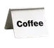 TableCraft Products B1 - 2-1/2" x 2" Stainless Coffee Buffet Tent Tabletop Sign, Printed Metal 1 image