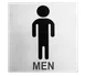 TableCraft Products B10 Men Restroom Sign, 5" x 5", Stainless Steel, Pressure Sensitive Adhesive 1 image