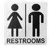 TableCraft B12 Cash & Carry Men/Women Restroom Sign, 5"x5", Stainless Steel, Adhesive 1 image