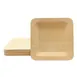 TableCraft BAMDSP7 - 7" x 7" Square Bamboo Disposable Plate, Natural Finish, Biodegradable, 25/Pack 1 image