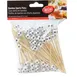 TableCraft BAMSP545 Bamboo Food Picks 4-1/2" Soccer Ball End - 100/Pack 2 image