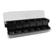 TableCraft BCD6000BK Condiment Bar Holder, 20-1/8" x 6-3/4" x 6-1/2", 9 Compartment Black ABS, NSF 2 image