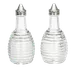 TableCraft BH3 Cruet Set - Clear 6oz Glass Jars, 18/8 Stainless Steel Tops, Beehive - 2/Set 1 image