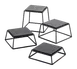 TableCraft BKR4 4-Piece Display Riser Set, 7"x6" Black Powder Coated Metal, Non-Slip Tops - Set 1 image