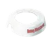 TableCraft CM10 Honey Mustard ID Collar, 48 oz. Dispenser, White Plastic, Maroon Print, Safe 1 image