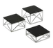TableCraft Products CR3 3-Piece 6"x6" Square Risers, 2",3",4" Heights, Chrome Metal, Non-Slip Rubber - Set 1 image