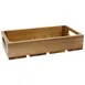 TableCraft CRATE14 - Acacia Brown Serving Crate, 10-3/8" x 6-1/2" x 2-3/4", Fits 1/4 GN Pan, Handles 1 image