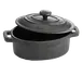 TableCraft CW30112 Mini Dish, 8oz, 4-5/8" x 3-3/4" x 1-3/4", Oval, Cast Iron, Non-Stick, Handles Lid 1 image