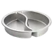 TableCraft CW40297 Chafing Dish Pan, 15" Dia x 2½" Deep, 2 x 2.5 Qt Divided Steel, Fits CW40168-65 1 image