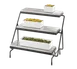 TableCraft CW40309C 3-Tier Black Steel Display Stand, 24-3/4" x 17" x 19-3/4" 3 Cooling Plates 1 image