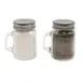 TableCraft H475S&P Salt Pepper Shaker, 4oz, 2-7/8"W x 2-1/8"D x 3-1/4"H, Glass Jar, Metal Lid 1 image