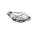 TableCraft Products H711372BK Oval Serving Basket 13" x 7" x 2" Black Metal Ramekin Holder 1 image