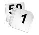 TableCraft N150 - 4" Stainless Steel Restaurant Table Numbers Set, 1-50 Cards, Hand Wash Only 1 image