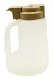 TableCraft PP32BE Syrup Dispenser, 32 Oz Beige Polypropylene Jar, 4-1/2" x 3-3/4" x 7-1/4" Lid, BPA-Free, USA 1 image