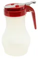 TableCraft PP410RE Syrup Pourer – 10oz Teardrop, Chrome‑Plated Top, BPA‑Free Polypropylene, Red 1 image