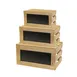 TableCraft RCBCRATE1 Rustic Brown Wood 3-Piece Nesting Risers Set, 15"x10"x7.8" – 19.3"x13.5"x10.5", Chalkboard 1 image