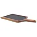TableCraft UCW10 Sizzle Thermal Platter Underliner, 15-3/4" x 9" Rectangular Wood, Acacia, 400°F 1 image