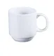 Yanco AC-12-P China Mug - 12 Oz Super White Porcelain, 3-1/2" Dia x 3-1/2" H, Stackable - Dozen 1 image