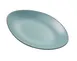 Yanco BM-209TL Oval Melamine Plate, 9.63" Wide x 6" High, Gray & Teal, 8-9" Diameter - Dozen 1 image